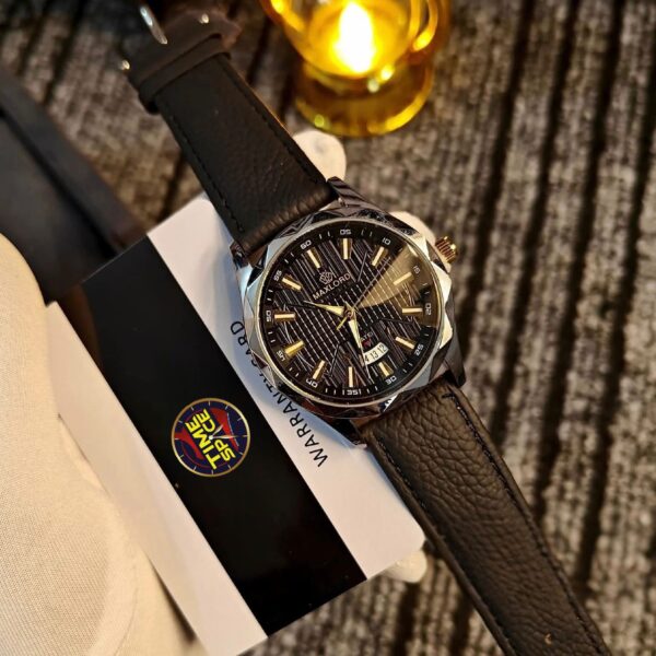 MAXLORD MP-004G Black Men's Leather Watch