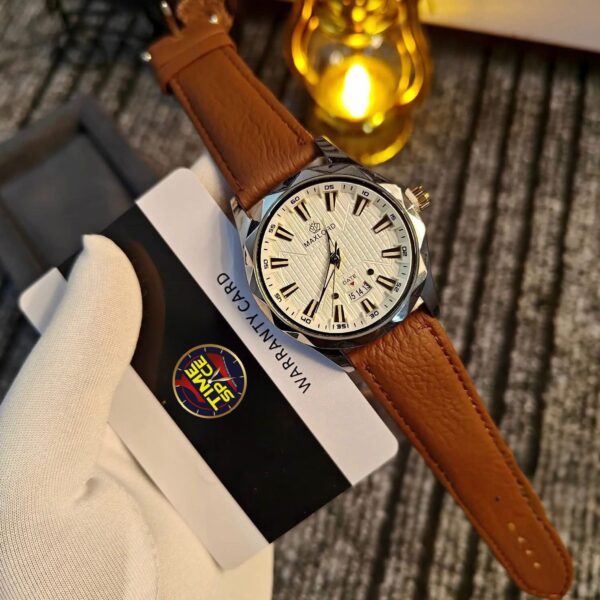 MAXLORD MP-004G White Men's Leather Watch