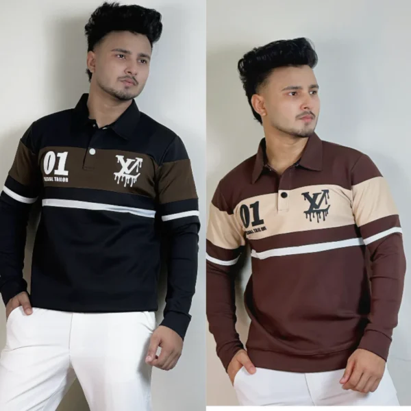 চকলেট এবং কালো কালার সোয়েটশার্ট কম্বো-LV